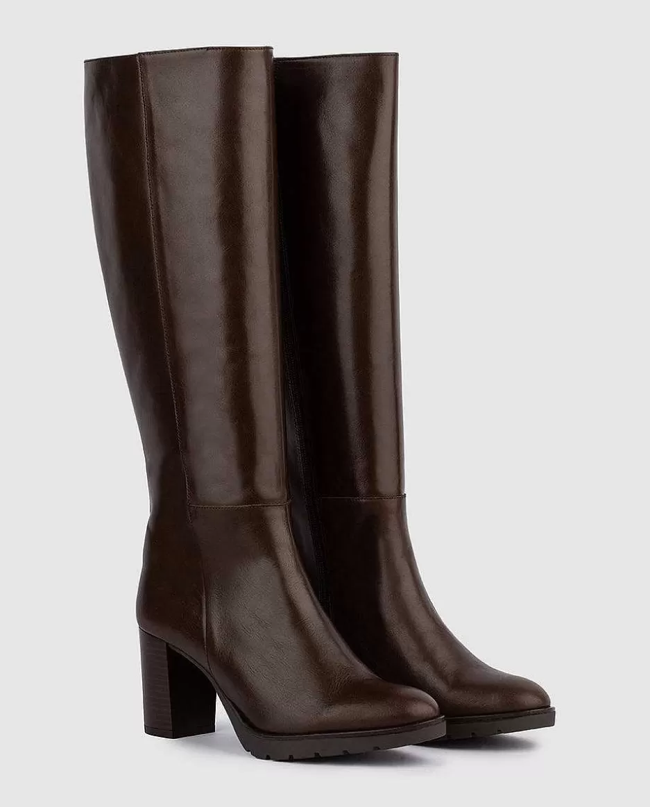 Dansi Botas Altas Con Tacon Lisa Ancho Especial Best Sale